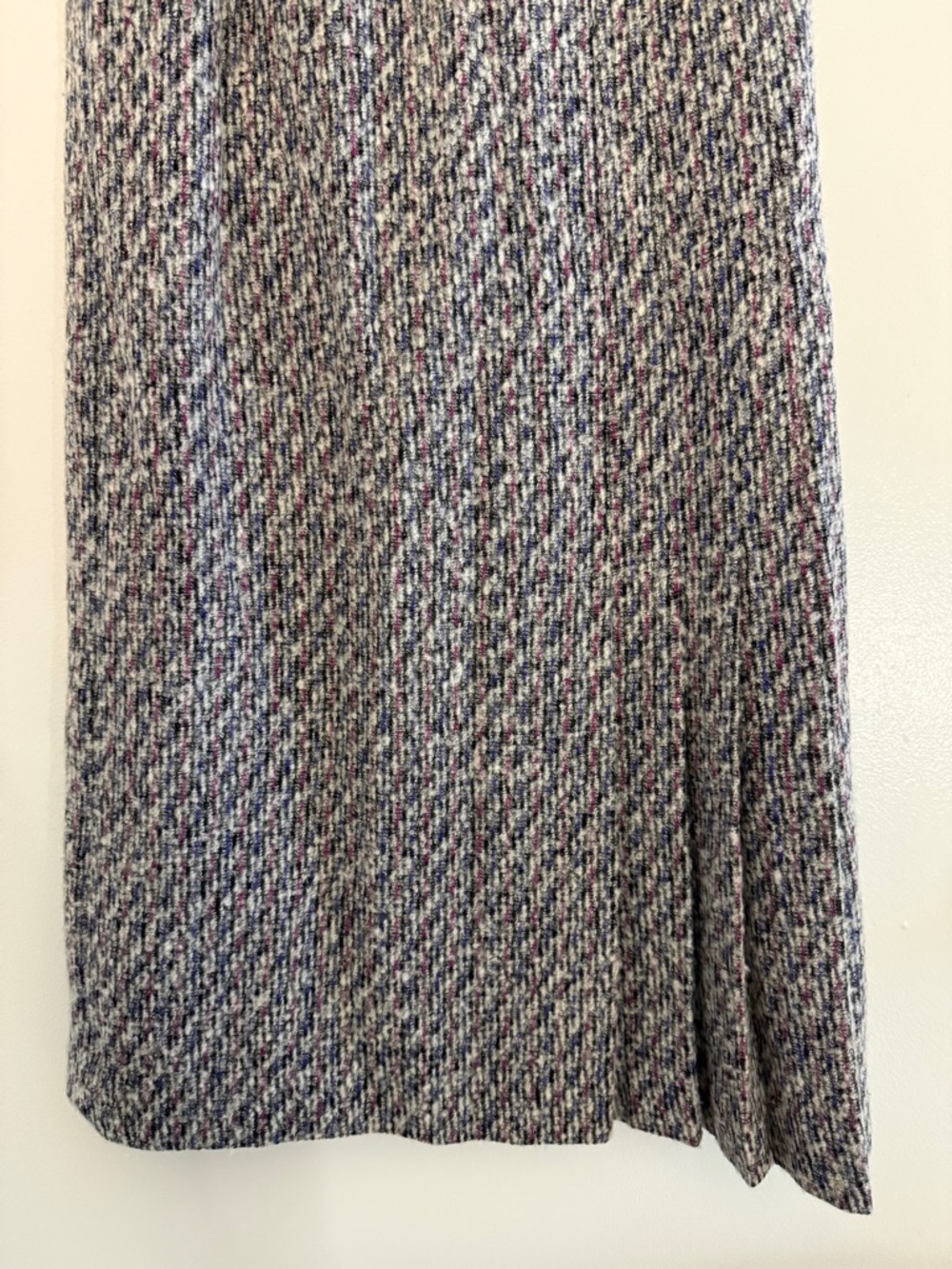 Christian Dior Vintage Women’s A-Line Midi Tweed Wool Gray Pleated Skirt Size 8 - Picture 3 of 8